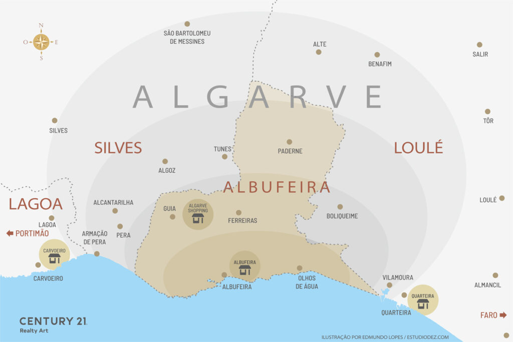 Mapa do concelho de Albufeira